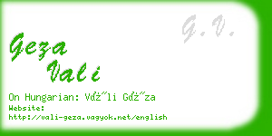 geza vali business card